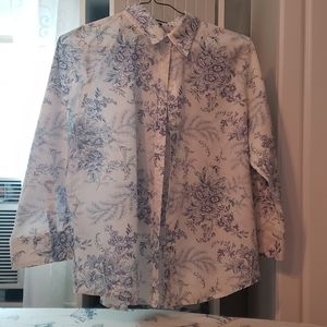 Blue Floral Blouse,American Living Brand